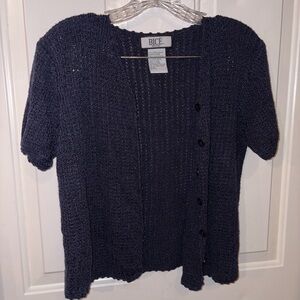 Bice Women's Navy Short-Sleeve Cardigan